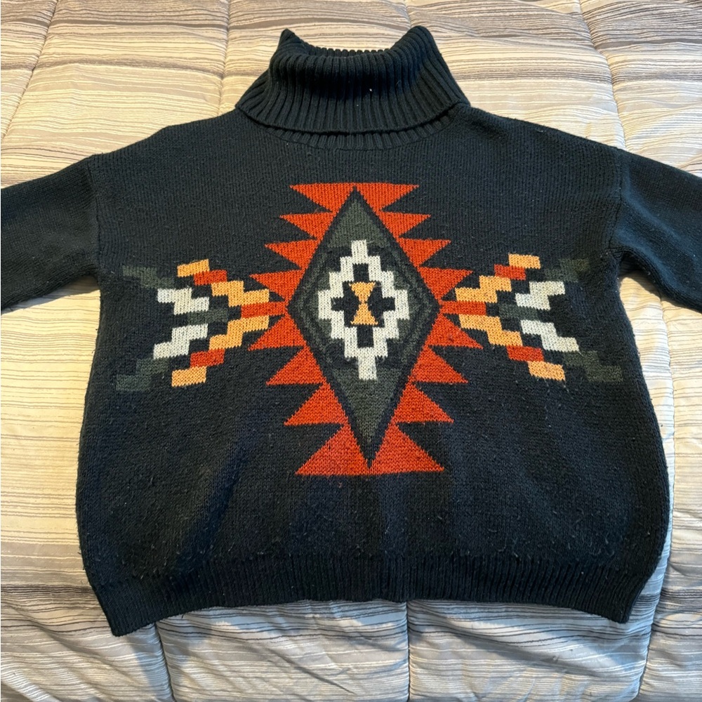 Rock & Roll Denim Navy Aztec Sweater